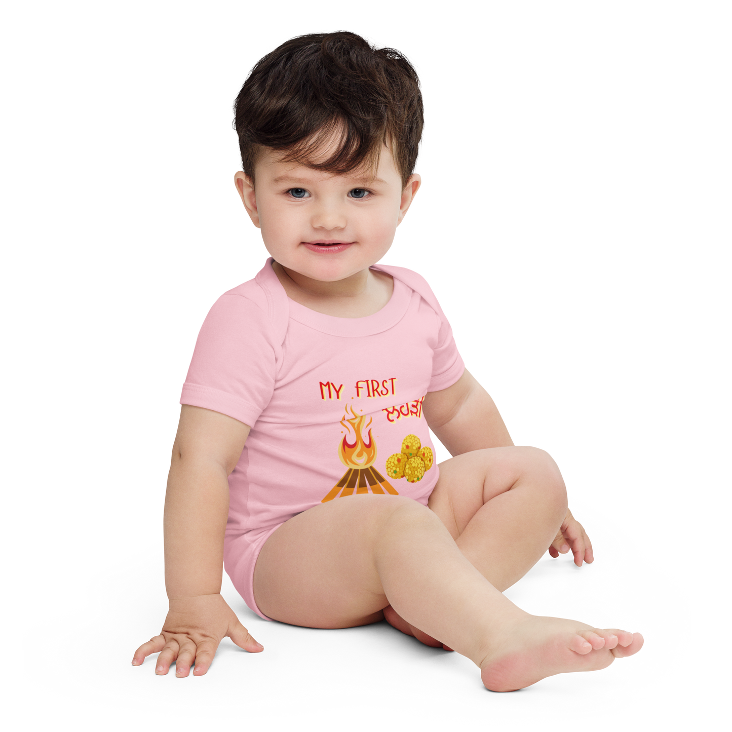 First Lohri(Baby short sleeve one piece)