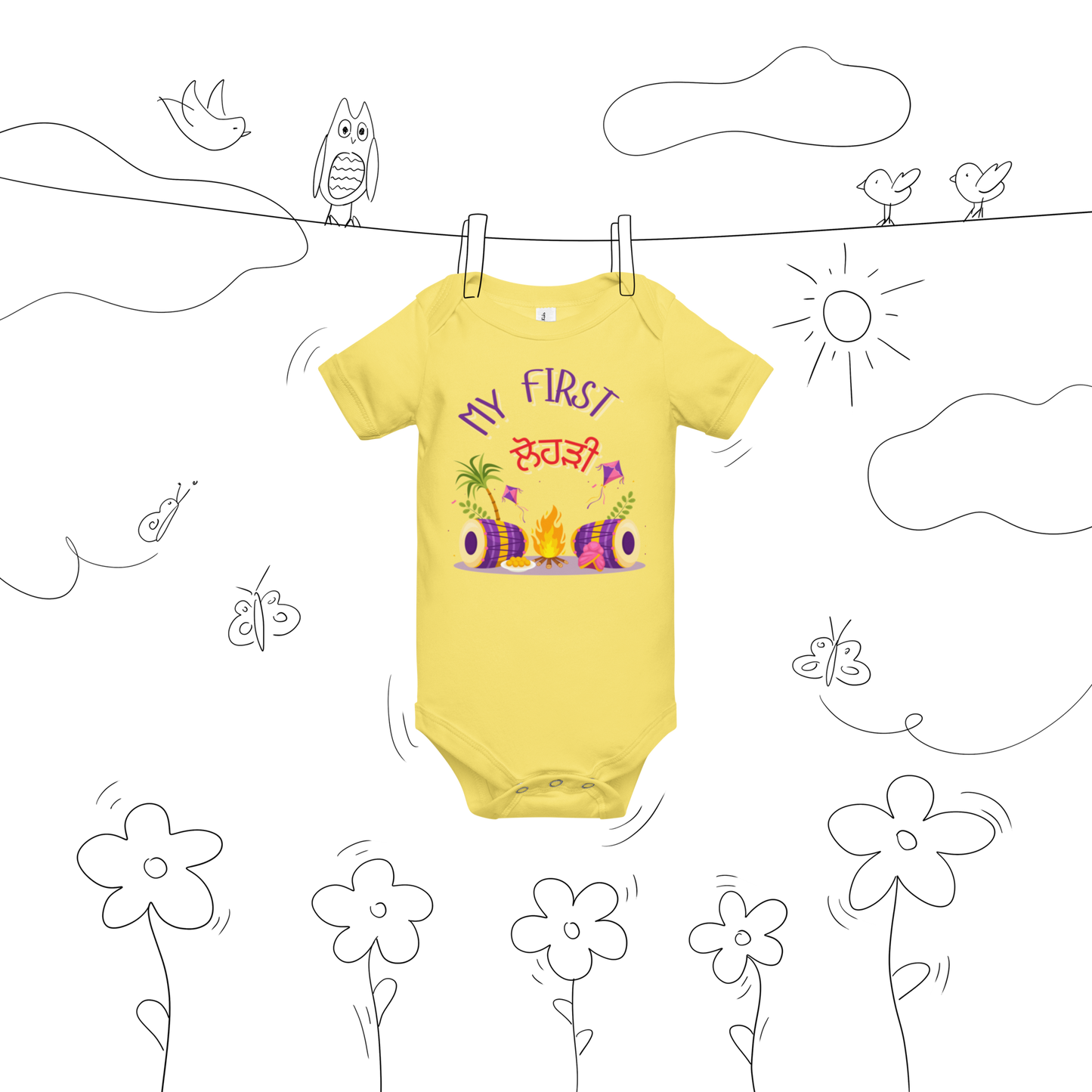 First lohri (Baby short sleeve one piece)