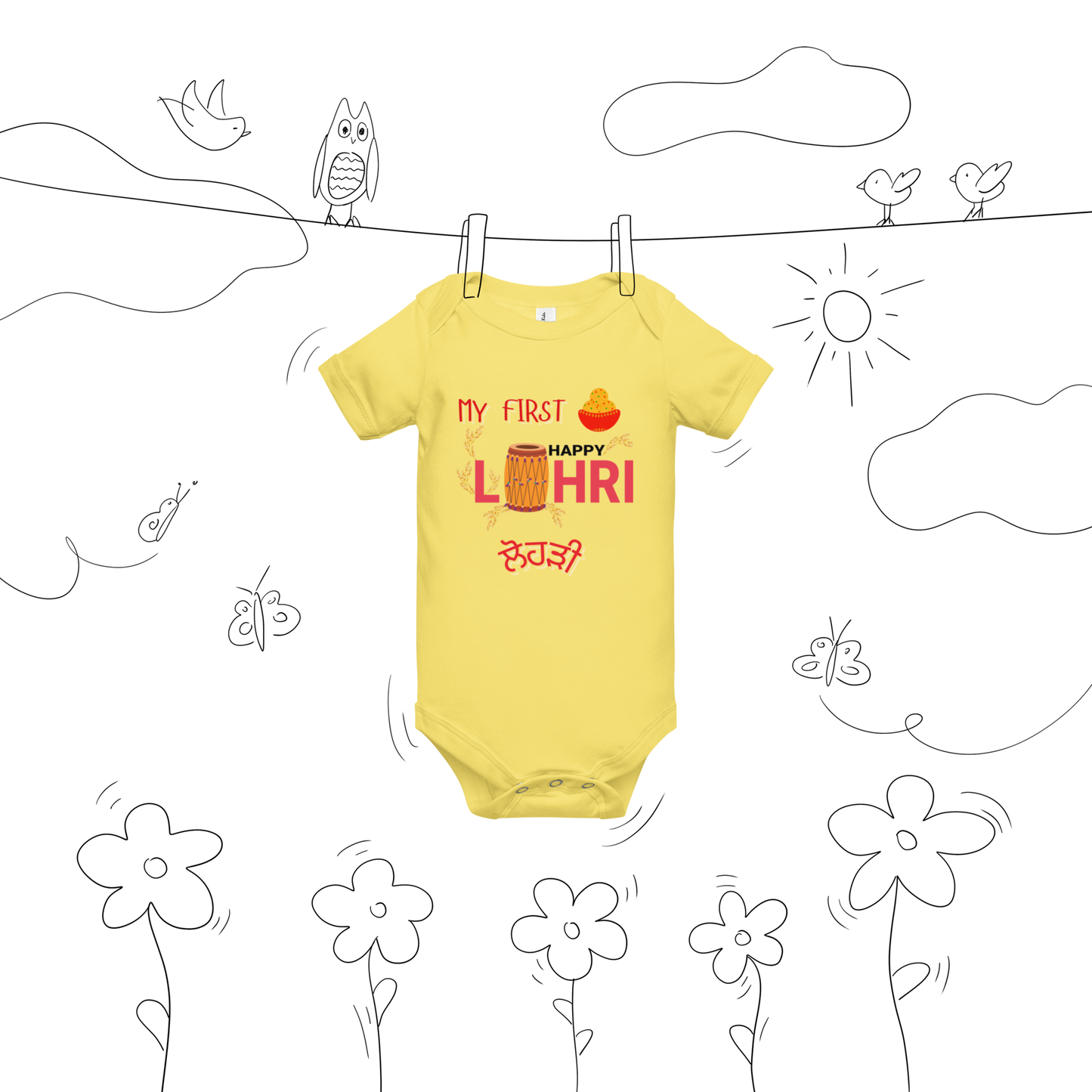 First lohri (Baby short sleeve one piece)