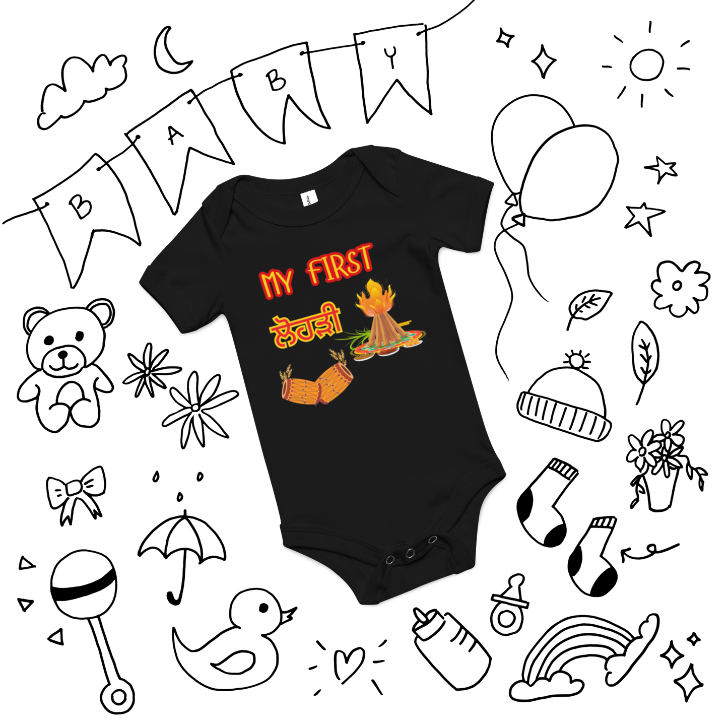 First Lohri(Baby short sleeve one piece)