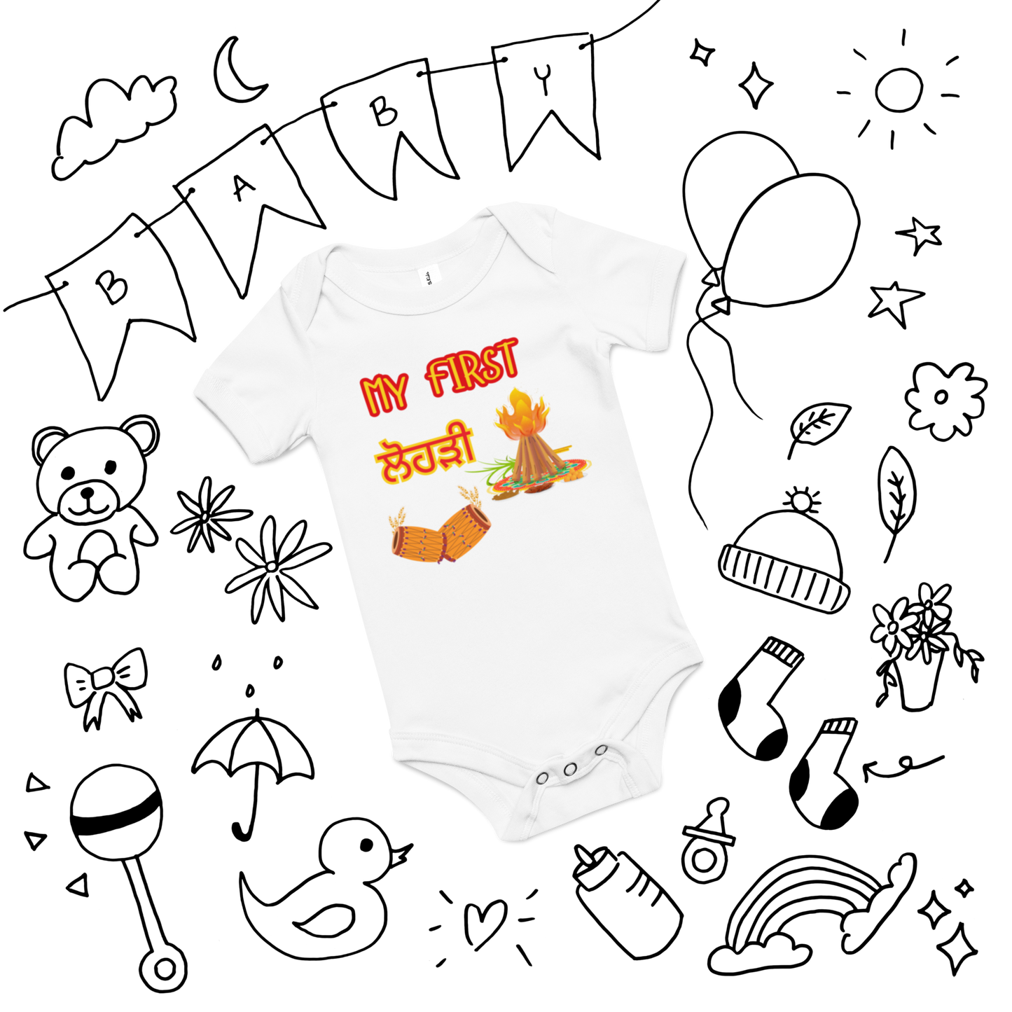 First Lohri(Baby short sleeve one piece)
